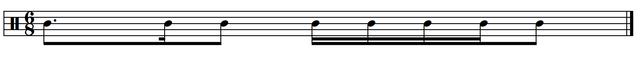 rhythmic dictation compound duple meter example 8